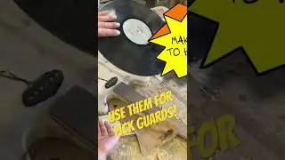 Using old records to make a pick guard! #guitar #music #diy