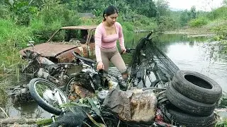 Mechanical Girl Repairs & Restores Motorcycles Destroyed By Floods, Bringing Them Back To Operation