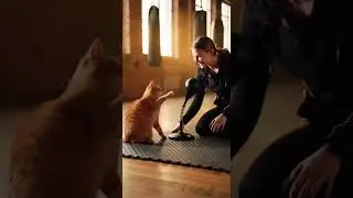 So Funny! Ginger cat shows off professional boxing skills 🥊🧡 #shorts #cats #funny