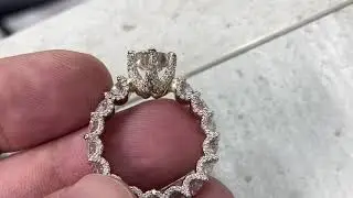 Getting engagement loaded with micro pave set diamonds completed by 4 day DEADLINE