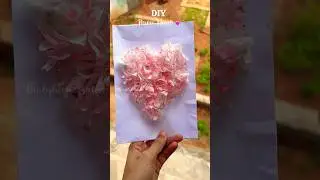 DIY || Heart Card Making With Tissue 💗|#shorts #craft #trending