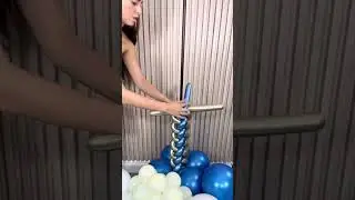 Balloon Column Technique💙✨ #balloonart #balloontutorial #balloonartist #balloons