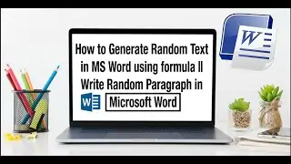 How to random Text In ms Word | #microsoftword #randomtext