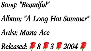 Masta Ace - Beautiful (Lyrics)