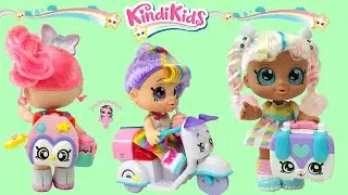 Kindi Kids Unboxing Rainbow Kate and Summer Peaches with Lunch Box, Backpack and Delivery Scooter