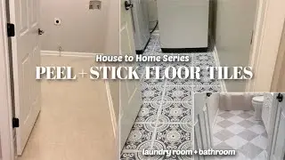 DIY floor upgrade | peel & stick vinyl tiles | on a budget