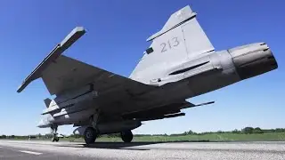 Swedish Gripen Fighter Jets Land and Take Off on Highways