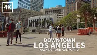 [4K] Walking Downtown Los Angeles - DTLA, Olive Street, 5th Street, California, USA, 4K UHD