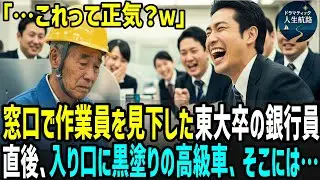 「ねぇ、これって正気？ｗ」古い通帳をバカにした東大エリート銀行員→直後、入り口に黒塗りの高級車が！現れたのは…