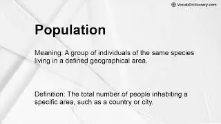 Population Meaning