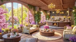 Атмосфера кафе Smooth Jazz | Весенняя музыка для расслабления, фокуса, учебы и отдыха