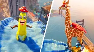 Goat Simulator 3  Ragdolls Funny Moments Crash/Jumps/Fails (Euphoria Physics) GOATFULYT