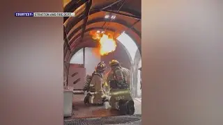 Inside aircraft fire training at Stratton Air National Guard