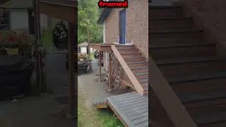 Building Deck Stairs & Landings Like a Pro  DIY Deck Project Progress #shorts #diy #deck