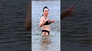 Girl Takes the Plunge ❄️ Epiphany Ice Bath 2025 | Brave Winter Festival