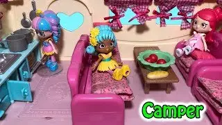 Shopkins Happy Places Shoppies Getting Ready For Camping With Li'l Woodzeez Happy Camper Playset