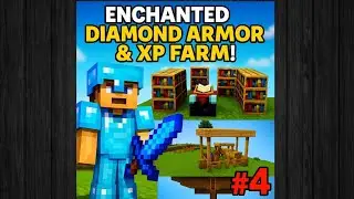 Minecraft Diamond Armor Enchant &ndash; XP Farm + Horse Stable Madness! | EP 4