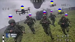 Azov Brigade drones brutally wiped out a group of Russian troops leaving no survivors