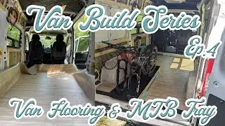 Rolled Vinyl Flooring, Slide Out Bike Tray, and Scopema Seat Swivel Install- Promaster Van Build