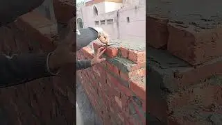 brick cutting in Two pieces #construction #brickwall