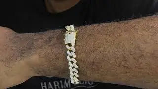 MOISSANITE Classic Miami Cuban Link Bracelet Iced Out - 14k Gold 925 Silver - 6mm-18mm - 7-8.5