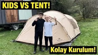 Tek Başına Dev &Ccedil;adırı Kurdu! 🏕️ | Kids Set Up a Huge Tent Alone!