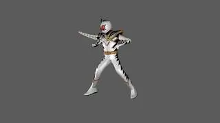 White Power Ranger Pose with Drago Sword