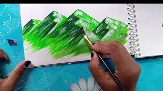 How To Draw Mountains  With Poster Colour 🏔️🏔️|| Mousomi Art 