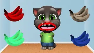 teking Tom Banana eating four colour | taking Tom funny video | taking Tom Banana eating Fanny