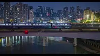 liziba light rail passing through building