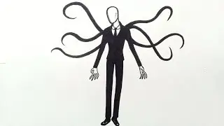 How to draw a Slender man full body \ Easy drawing for beginner.