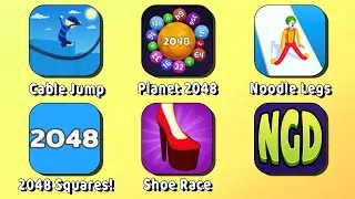 Cable Jum‪p, Planet 204‪8‬, Noodle Leg‪s, 2048 Squares‪!‬, Shoe Rac‪e | New Games Daily