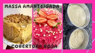 Massa amanteigada,receita completa 🍰#como fazer cobertura com cor para seus caserinhos