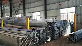 hot dip galvanized square tubes stock warehouse demonstration
