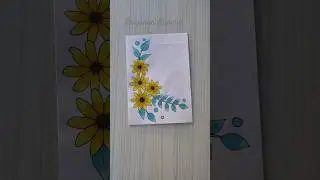 Yellow Flower Side Border Design/6 easy border design/Border design/Project/Priyanka Gunwal #shorts