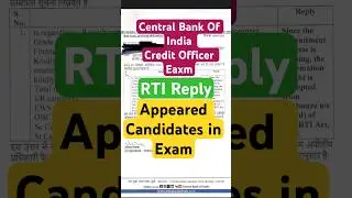 &ldquo;RTI Reply: कितने Candidates ने दिया Credit Officer Exam?&rdquo; #youtubeshorts #ytshorts #feedshorts