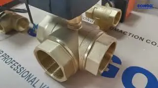 brass motorized ball valve miniaturized 220v female threaded type 2way 3way