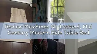 Review MaxSmeo Nightstand, Mid Century Modern Side Table Bedroom with Storage, Small End Bedside Tab