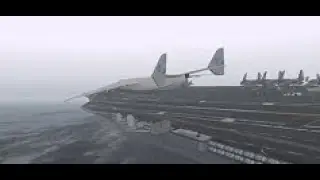 Landing Planes in STORM on a Carrier Landings LARGE WAVES