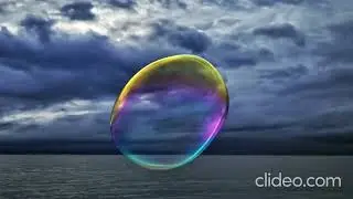 floating water bubble over the ocean relaxing ai short