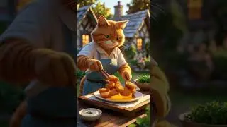 Cozy Outdoor Cooking | Cute Cat Makes Crispy Chicken Nuggets|Wholesome Food Story #cat #cute  #funny