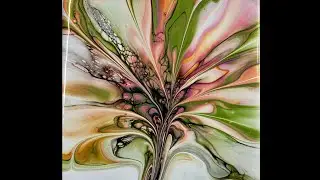 Bloom Technique Turned Simplistic Bloom, Acrylic Paint Pouring (1687)