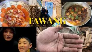 A day in my life in Tawang||cooking ,Cutting logs🪵,doing daily chores.