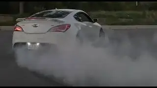 Hyundai Genesis coupe 2.0 Turbo - burnout + donuts + 1/4 mile