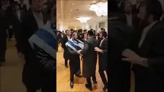 Hasidic Jews dancing with the Israeli flag #israel