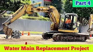 Water Main Replacement Project (Part 4/5)｜Excavator Sheepsfoot Compactor