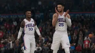 NBA LIVE 19 Oklahoma City Thunder vs Philadelphia 76ers 1st Half (NBA LIVE 19 Gameplay CPU vs CPU)