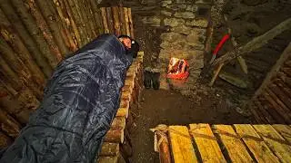 Returning to my Stone Bunker for a Freezing Night | Ultimate Winter Bushcraft Survival
