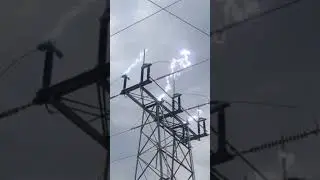 High Voltage Arc on Disconnecting Switch⚡