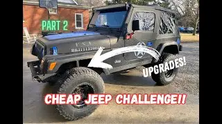 Cheap Jeep Challenge - Part 2!  Building our CHEAP Jeep TJ to be a trail machine!!